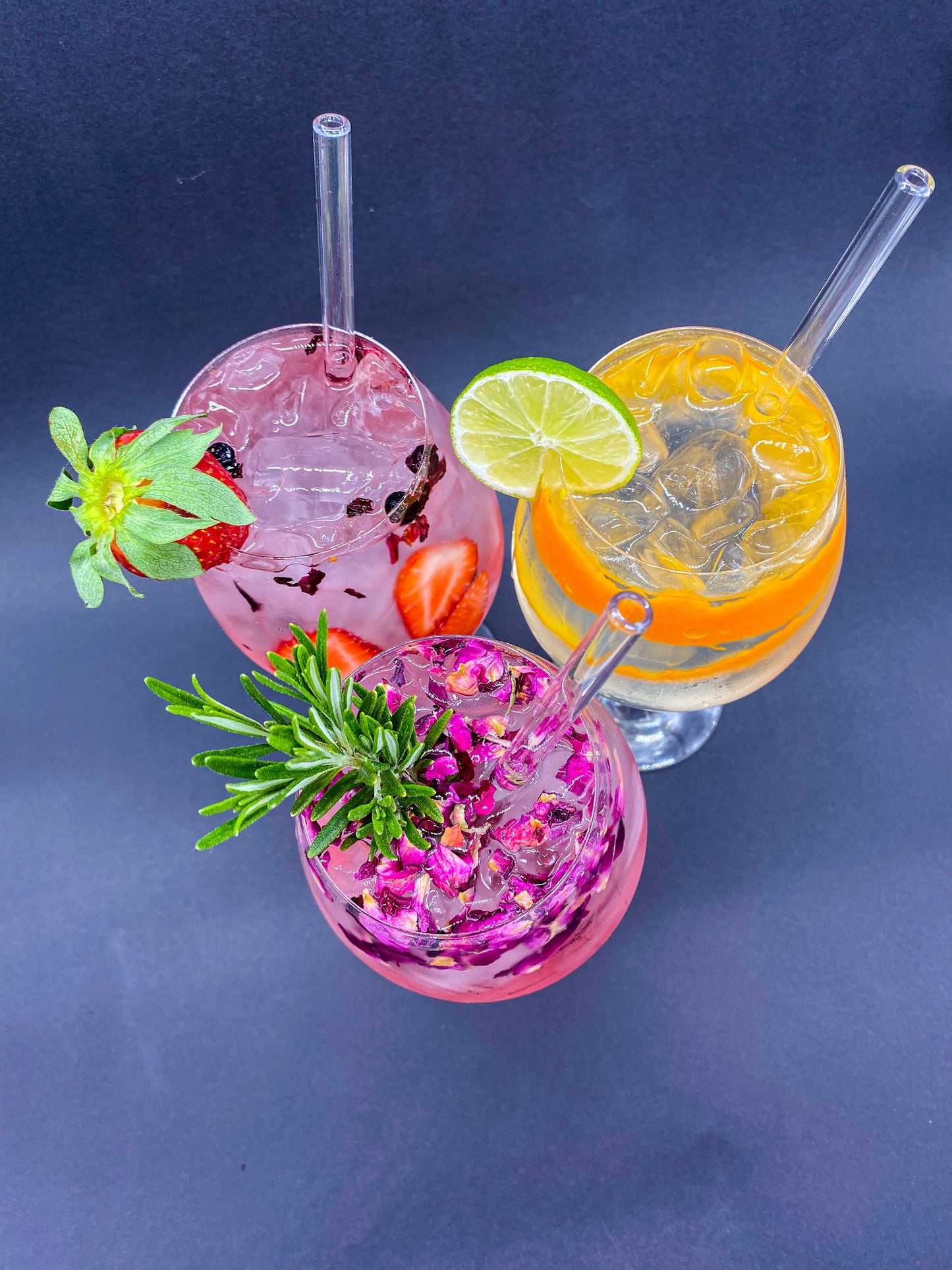 Serviervorschlag für drei Gin Tonic Cocktails